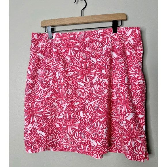 Coral Bay Womens Size 16 Skort Tennis Golf Pickleball Stretch Pockets Pink White - Picture 1 of 8
